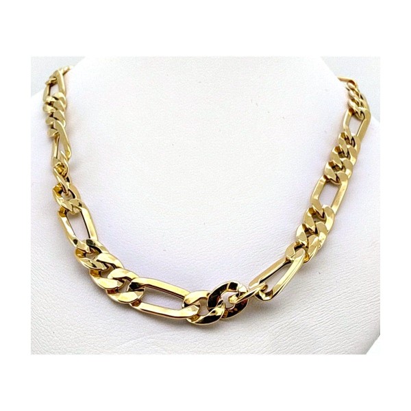 Cadena figaro de oro 18k 60 cm